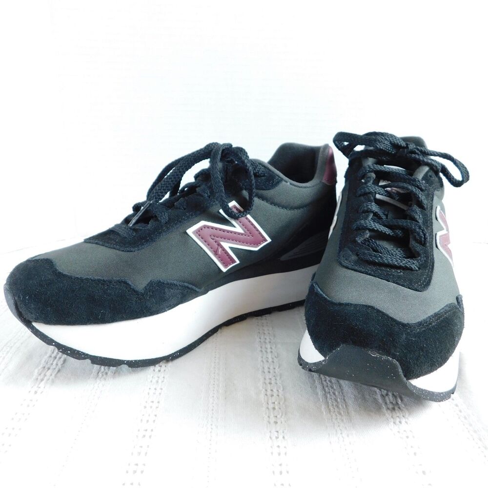 New Balance 515 Sneakers Shoes Womens 7.5 Sporty WL515HSB Black Purple Lace-Ups